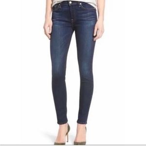 7 For All Mankind Roxanne Mid Rise Skinny Jeans dark wash